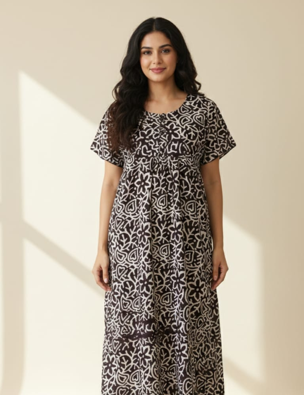 XL Premium - Budget Friendly| With Zip|Pure Cotton Nighty