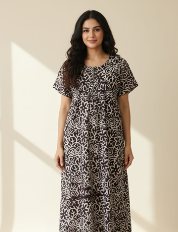 XL Premium - Budget Friendly| With Zip|Pure Cotton Nighty