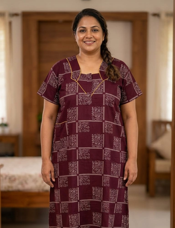3XL Zip Nighties | Pure Cotton | Extra Comfort Plus Size Nightwear