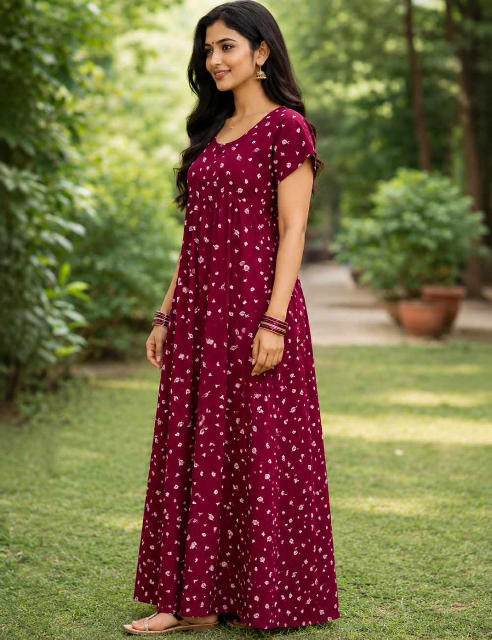 XXL Feeding Nighty for Women – Premium Cotton Maternity & Nursing Nighty|one centre zip and side 2 zip