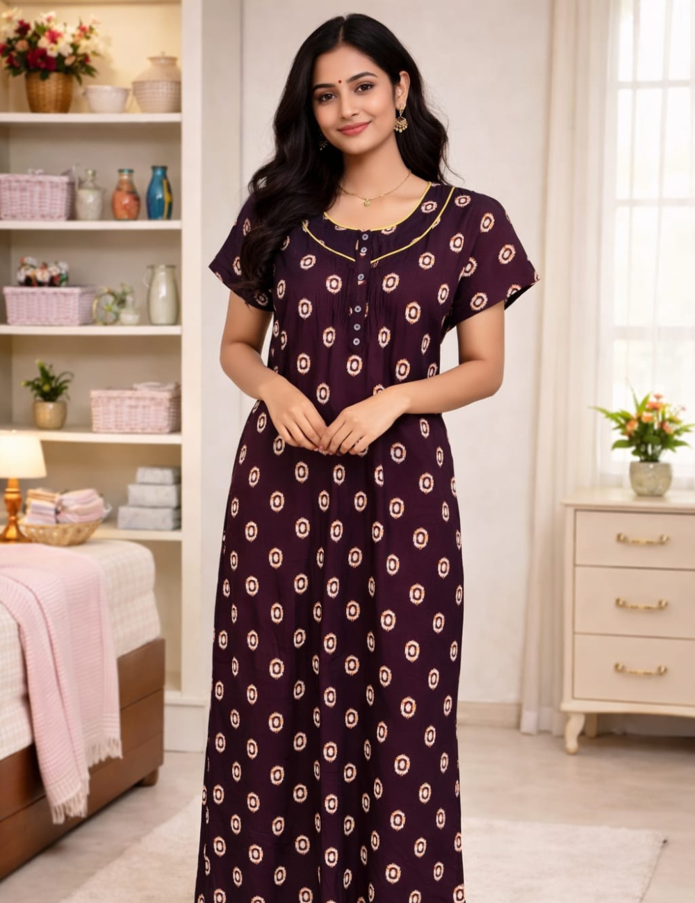 2XL -COMBO  |Ecomomy Plus Nighty| Zip Pattern | Everyday Comfort Wear