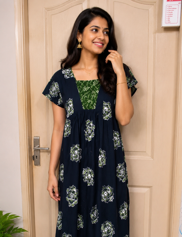 XL - Stylish Premium Frock Nighty| with Rope |Without Zip | Everyday Comfort Wear