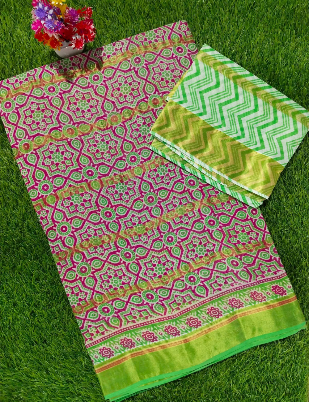Daily Wear - Soft Cotton Saree |Traditional Printwith Matching Blouse