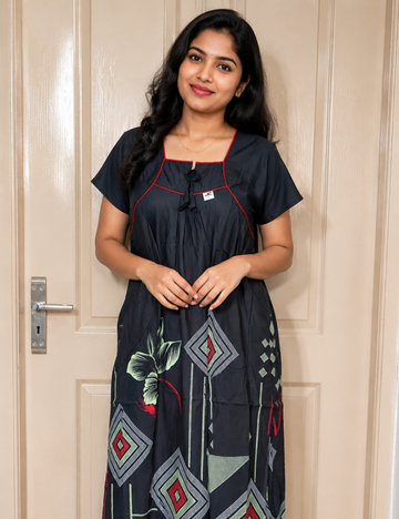 XL Premium -COMBO premium look| Boat Neck| Without Zip|Pure Cotton Nighty