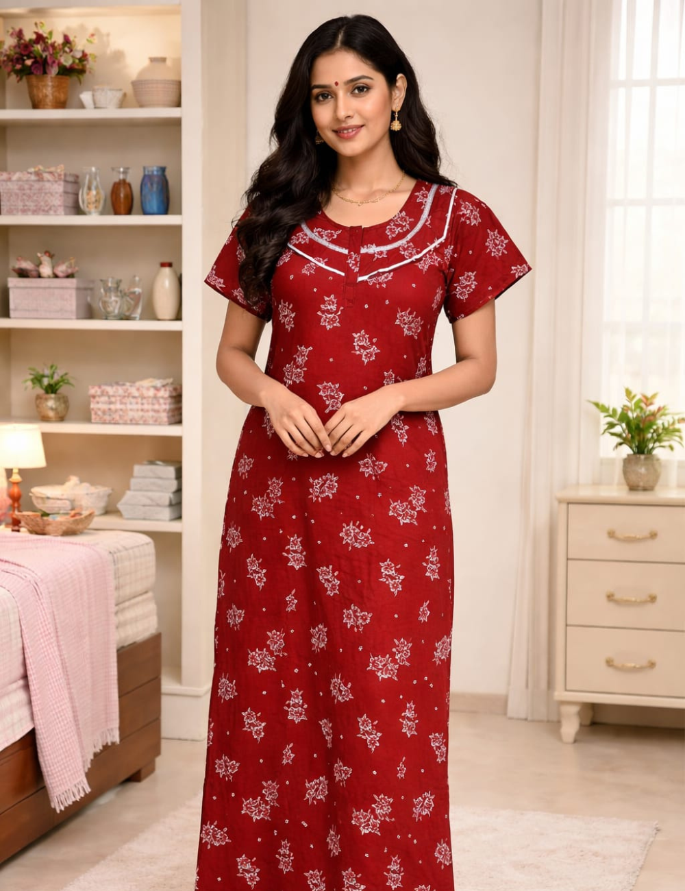 2XL -COMBO  |Ecomomy Plus Nighty| Frill Zip Pattern | Everyday Comfort Wear