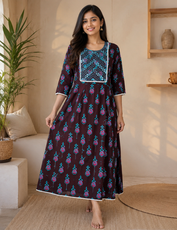 XL-Size Anarkali long kurti – Elegant Everyday|Soft Rayon Kurti