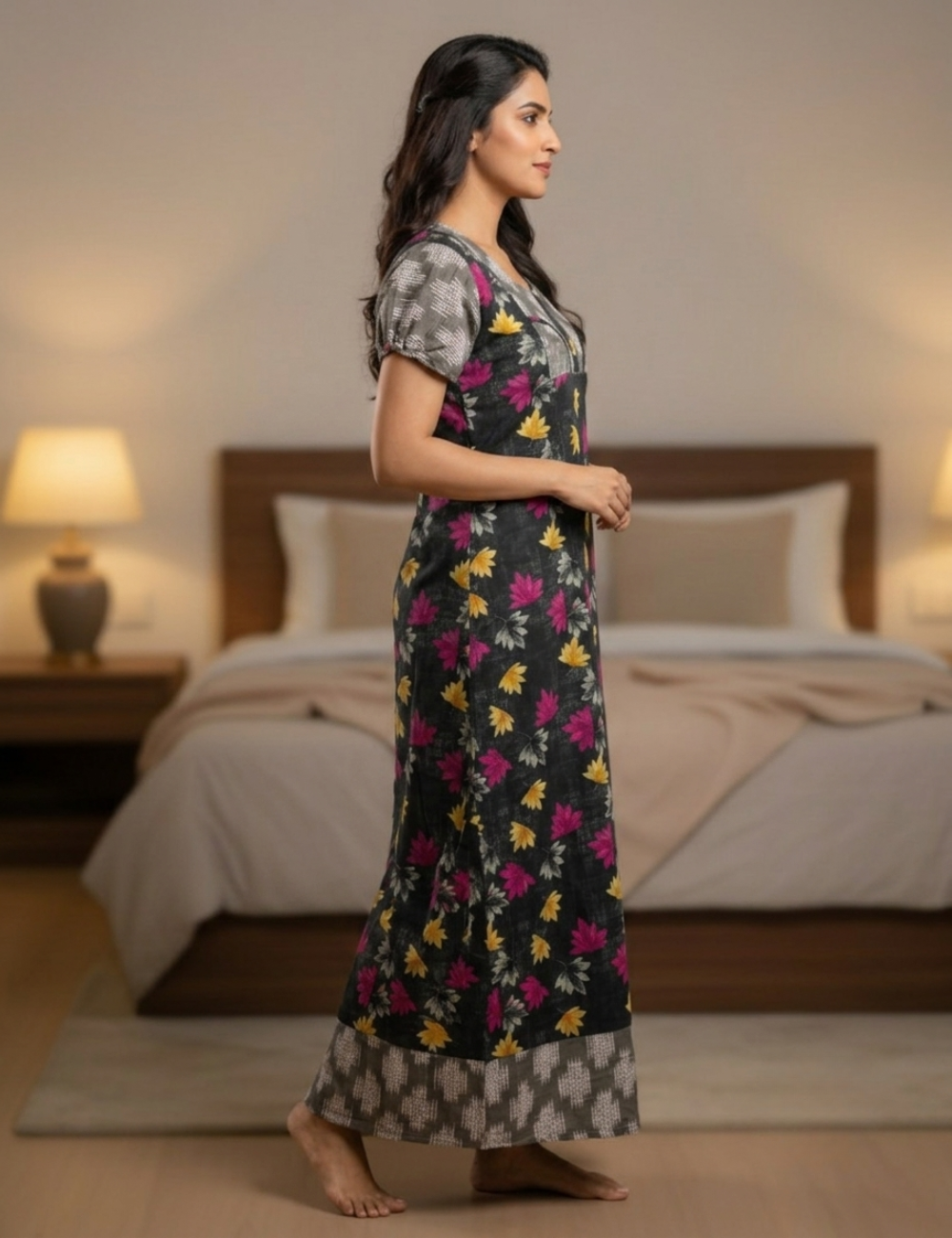 XL - Stylish Premium Frock Nighty| with Rope |Without Zip | Everyday Comfort Wear