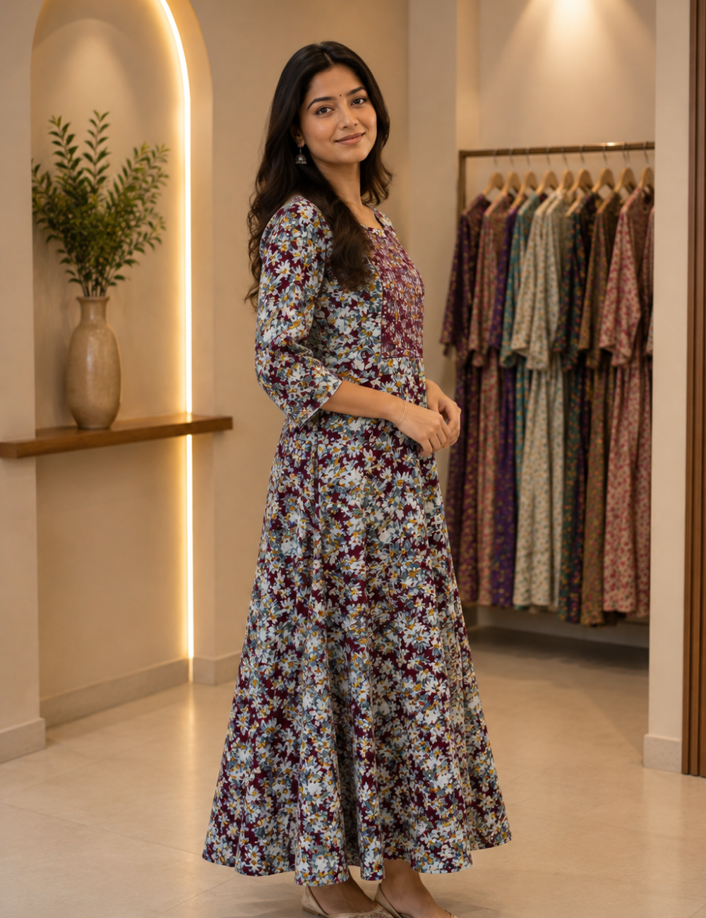 XL-Size Anarkali long kurti – Elegant Everyday|Soft Rayon Kurti