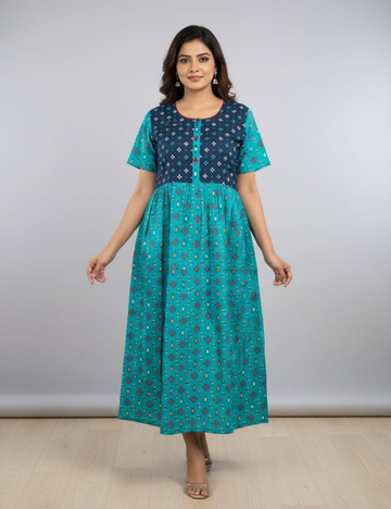 XL - Stylish Premium Frock Nighty |Without Zip | Everyday Comfort Wear