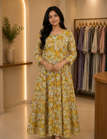 M-Size Anarkali long kurtis– Elegant Everyday|Soft Rayon Kurti