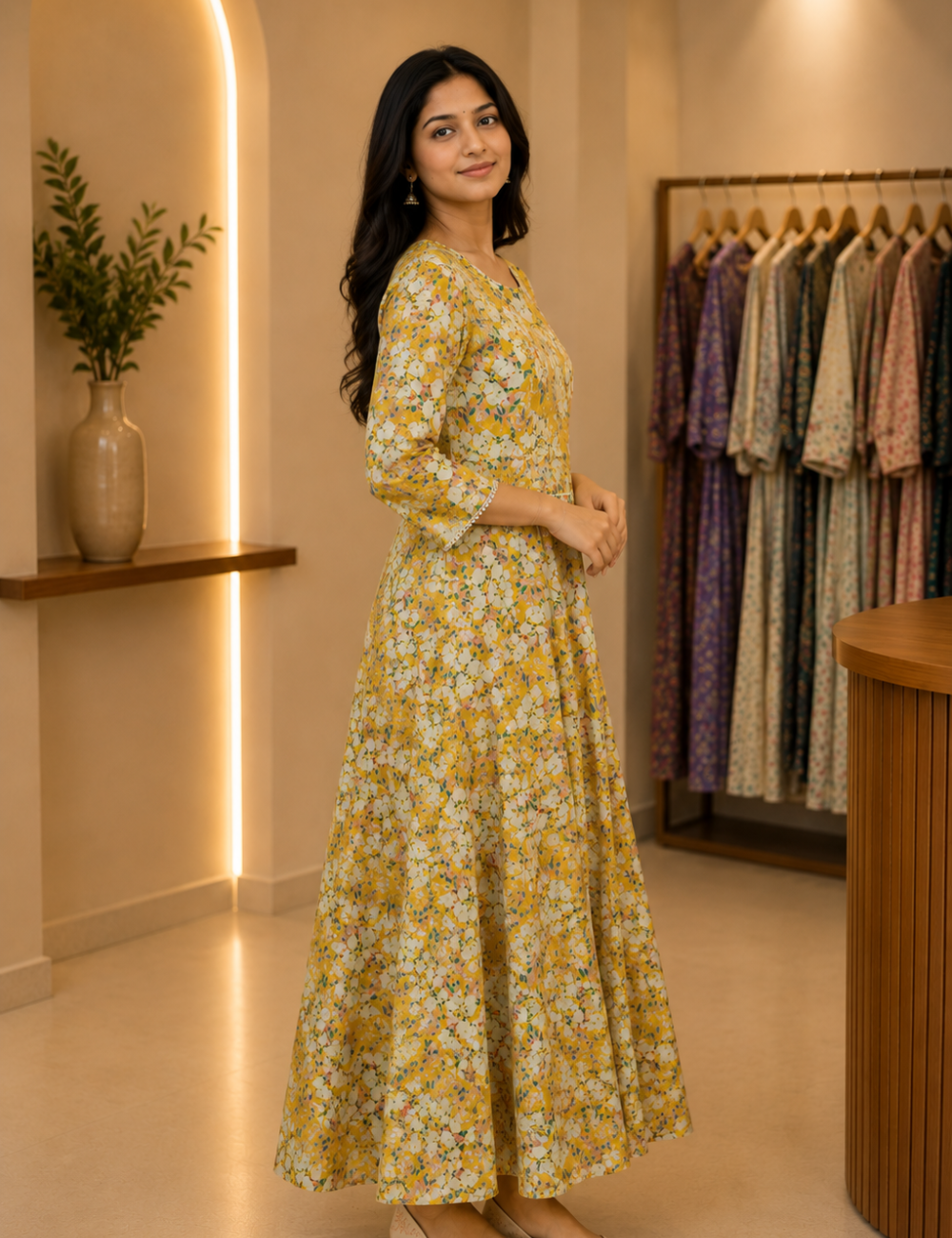2XL-Size Anarkali long Kurti – Elegant Everyday|Soft Rayon Kurti