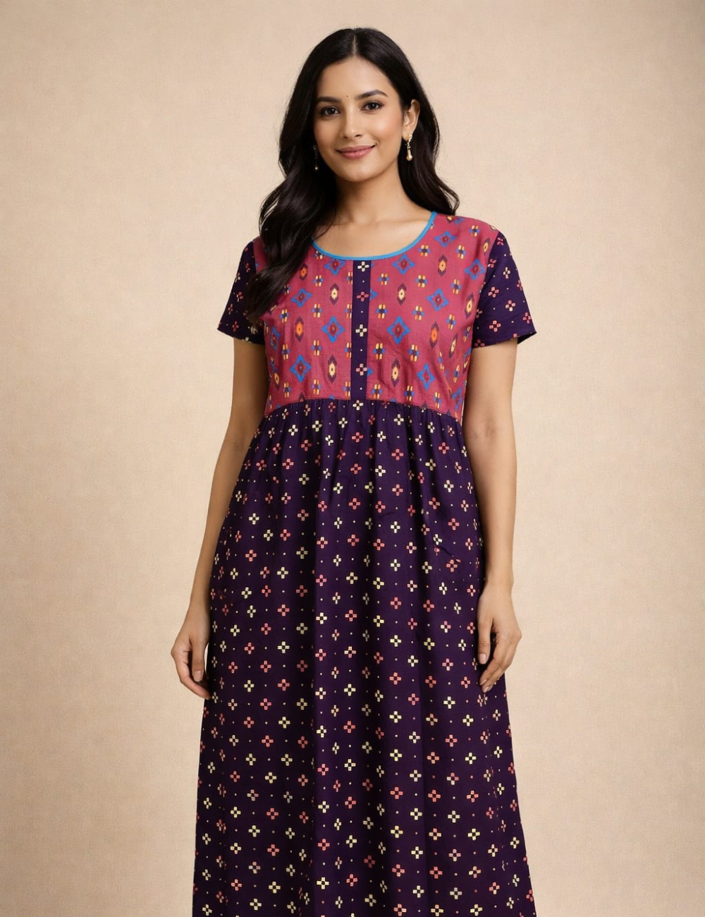 XL - Stylish Premium Frock Nighty |Without Zip | Everyday Comfort Wear