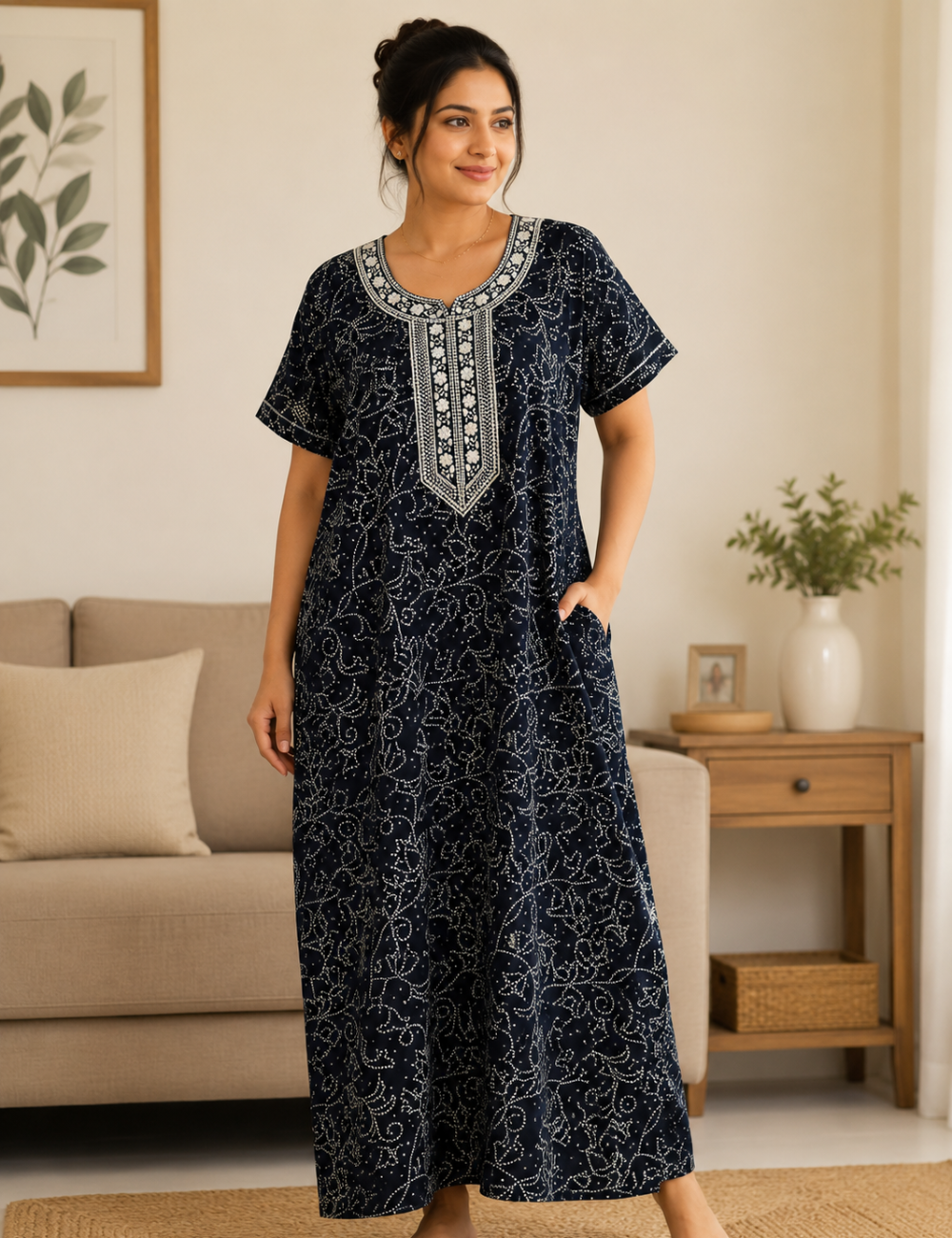2XL COMBO  Premium - Without Zip Cotton Nighty | premium pure cotton | Soft & Comfortable Daily Wear