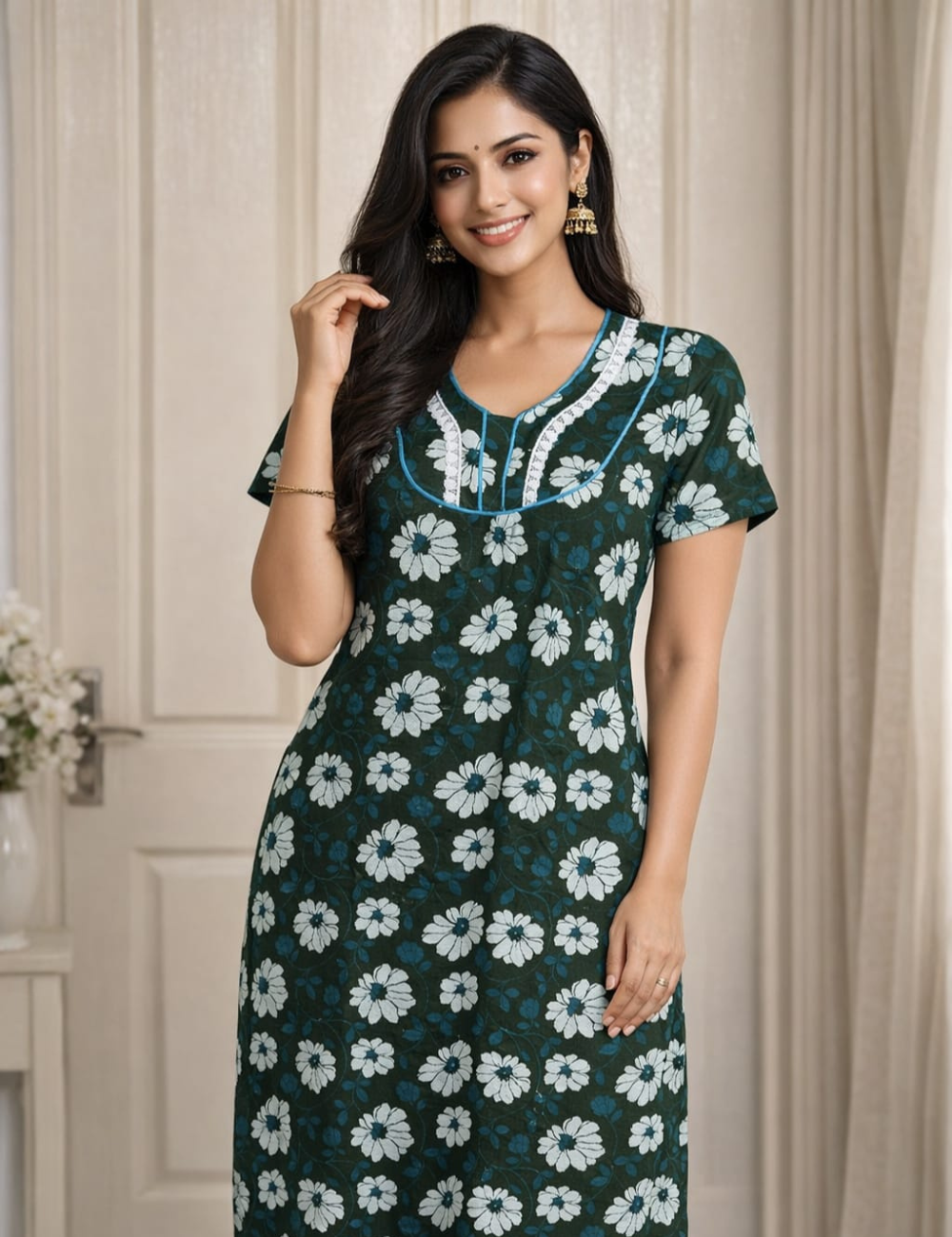 2XL COMBO  Premium - Without Zip Cotton Nighty | premium pure cotton | Soft & Comfortable Daily Wear (Copy)