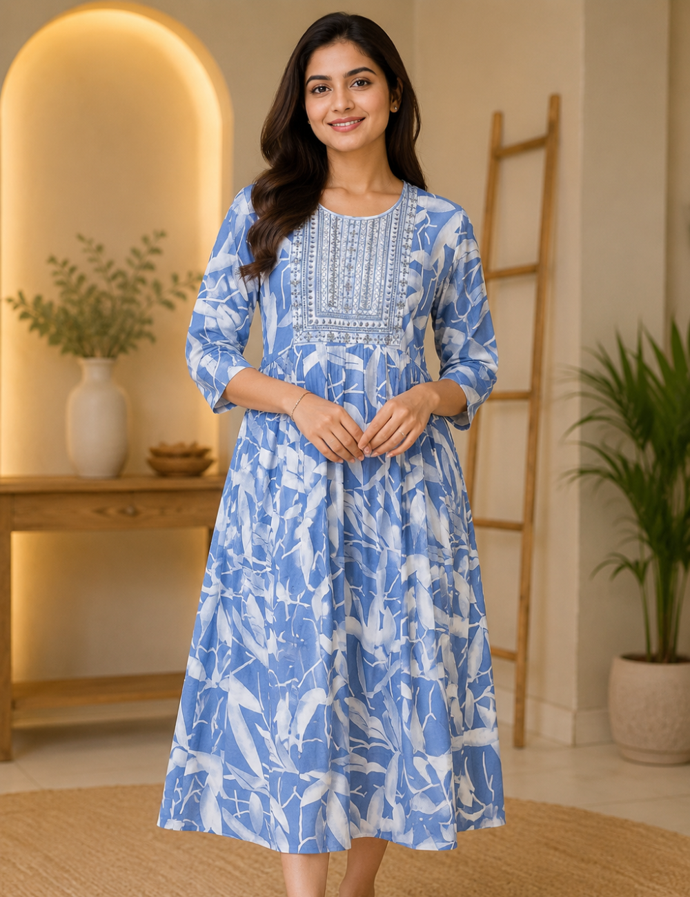 XL-Size Anarkali Midi Kurti – Elegant Everyday|Soft Rayon Kurti