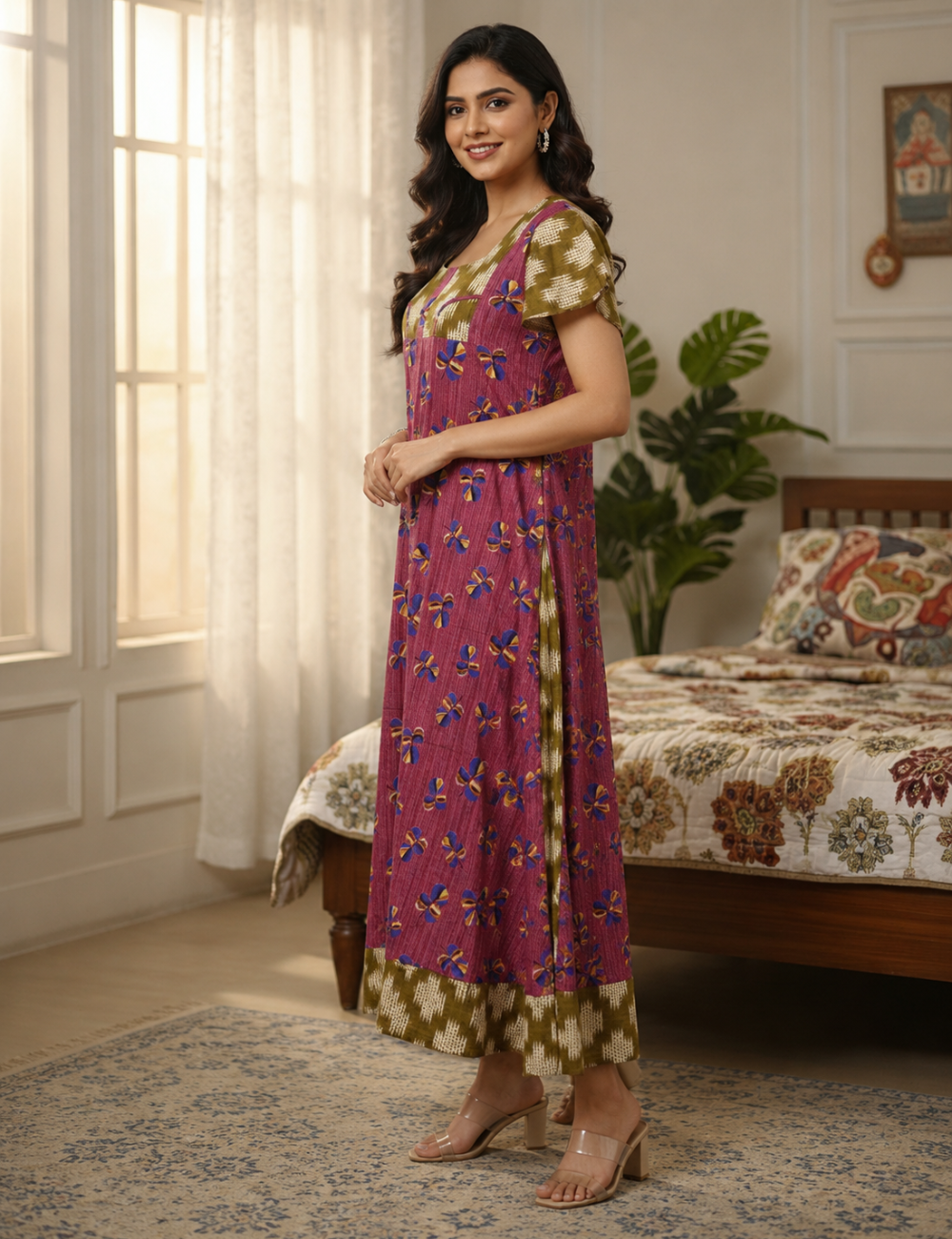XL - Stylish Premium Frock Nighty| with Rope |Without Zip | Everyday Comfort Wear