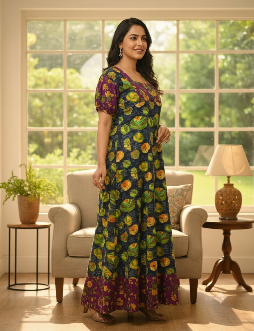 XL - Stylish Premium Frock Nighty| with Rope |Without Zip | Everyday Comfort Wear