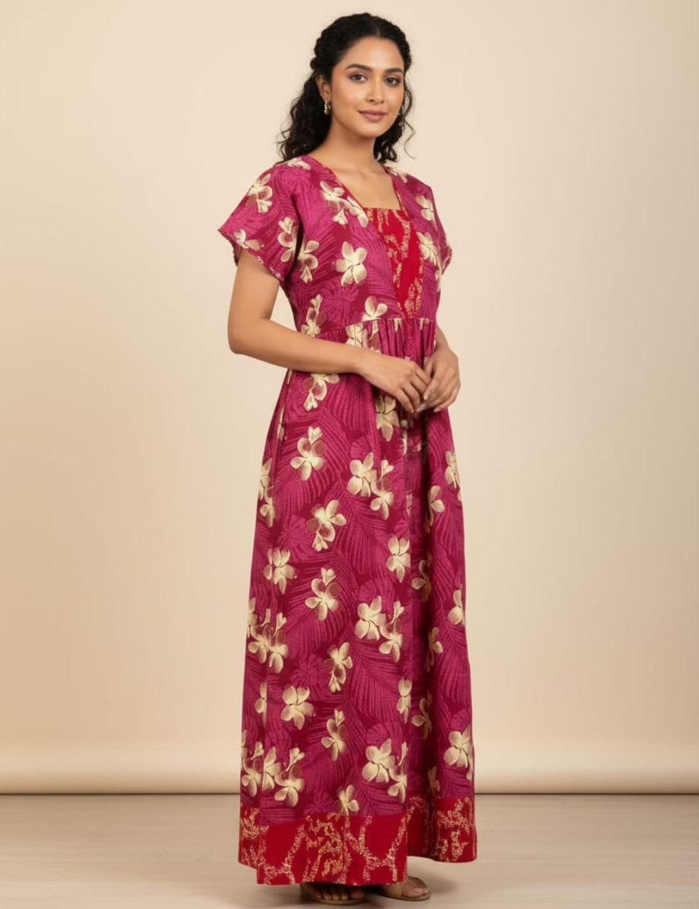 2XL Premium Frock Nighty with Adjustable Side Rope | Soft & Comfortable Daily Wear |Without Zip Pattern