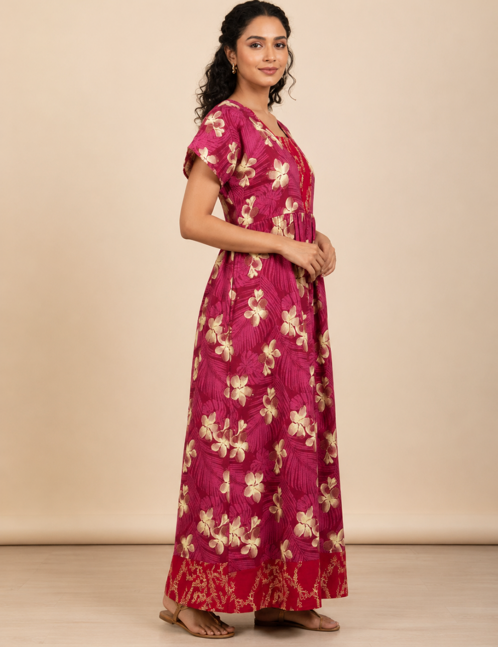 2XL Premium Frock Nighty with Adjustable Side Rope | Soft & Comfortable Daily Wear |Without Zip Pattern