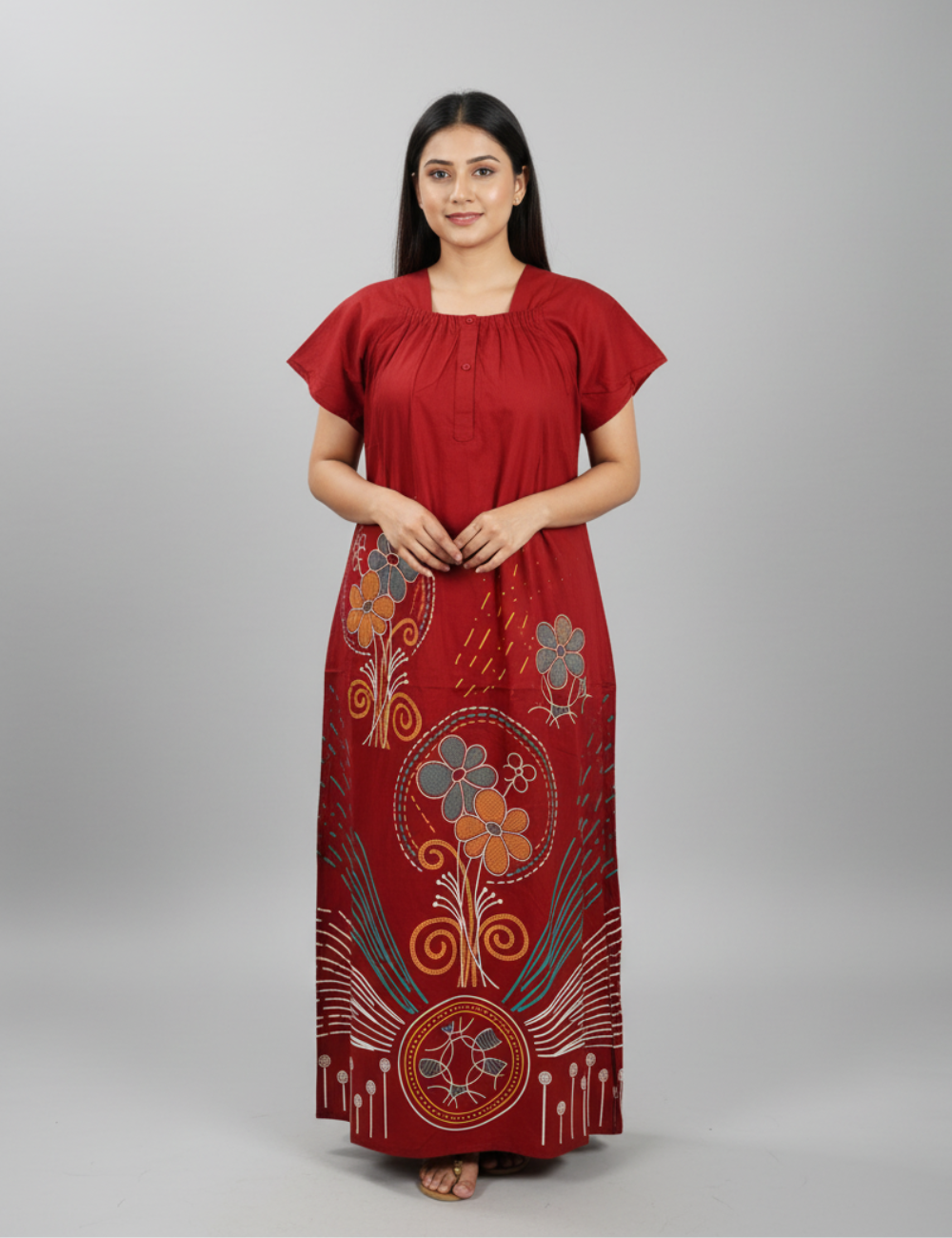 2XL COMBO  Premium - Without Zip|Elastic Type| Cotton Nighty | premium pure cotton | Soft & Comfortable Daily Wear
