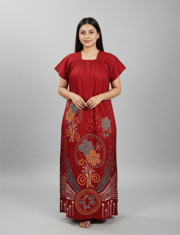 2XL COMBO  Premium - Without Zip|Elastic Type| Cotton Nighty | premium pure cotton | Soft & Comfortable Daily Wear