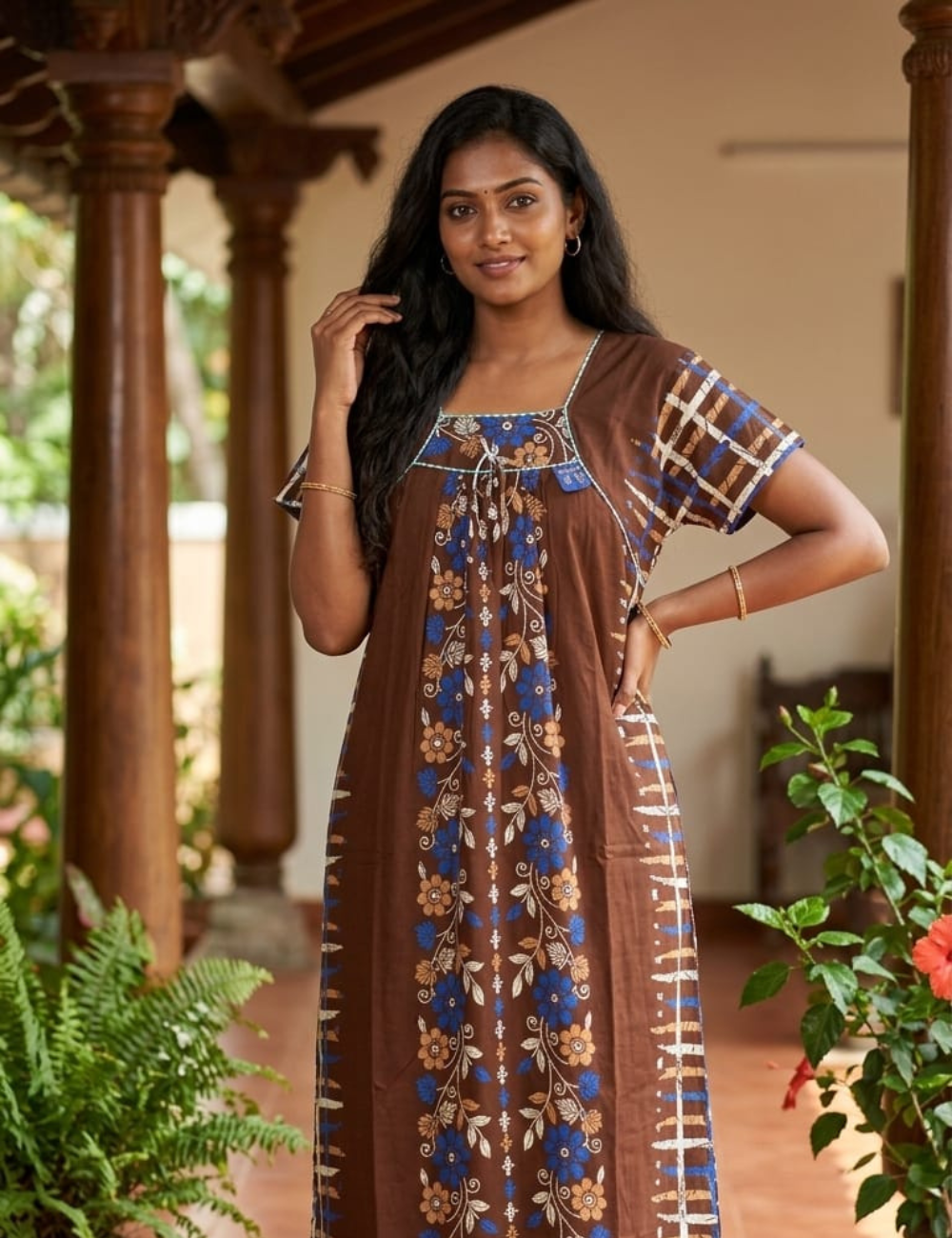 2XL -COMBO  |Ecomomy Plus Nighty|Boat neck |Without Zip | Everyday Comfort Wear