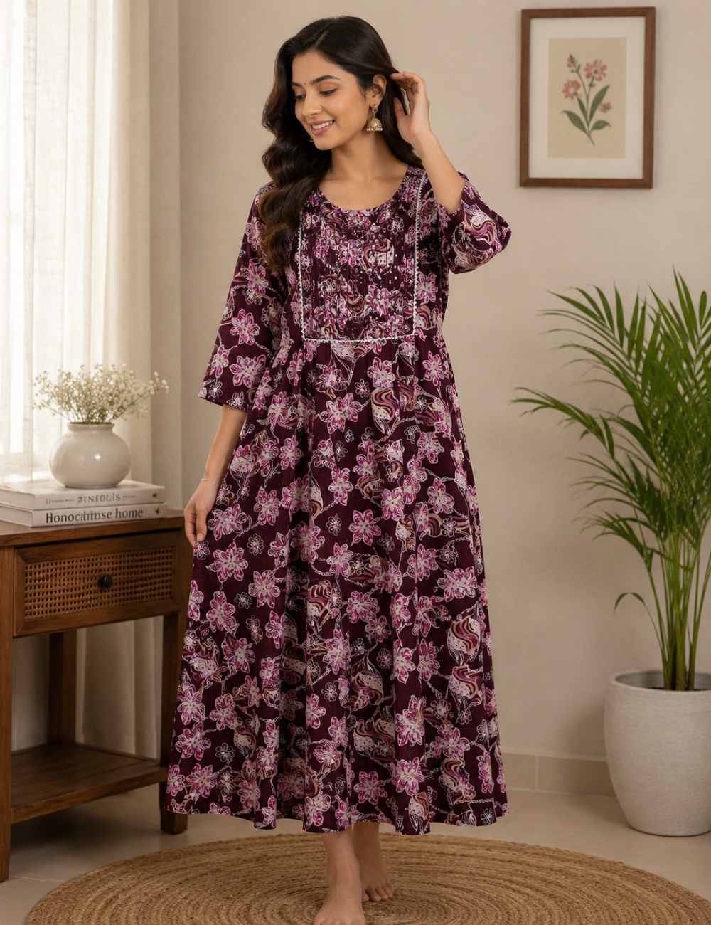 2XL-Size Anarkali long Kurti – Elegant Everyday|Soft Rayon Kurti