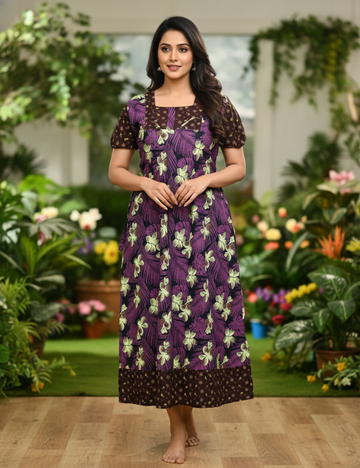 XL - Stylish Premium Frock Nighty| with Rope |Without Zip | Everyday Comfort Wear