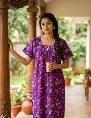 2XL -COMBO  |Ecomomy Plus Nighty|Boat neck |Without Zip | Everyday Comfort Wear