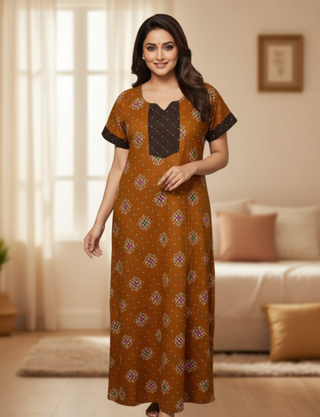 2XL Premium Quality| Pure Cotton | Designer Nighty for Women | Elegant Comfort