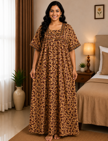2xl/3XL Premium Jyothi Cotton Printed Nighty for Women | Soft & Breathable Cotton | Relaxed Comfortable Fit|