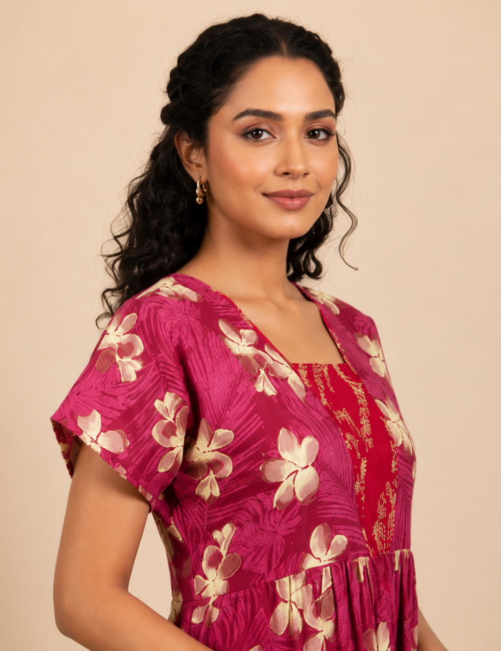 2XL Premium Frock Nighty with Adjustable Side Rope | Soft & Comfortable Daily Wear |Without Zip Pattern