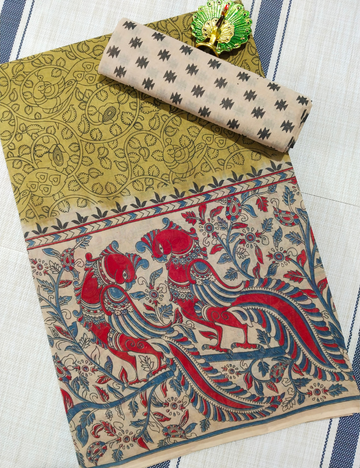 Daily Wear - Soft Cotton Saree |Traditional Printwith Matching Blouse