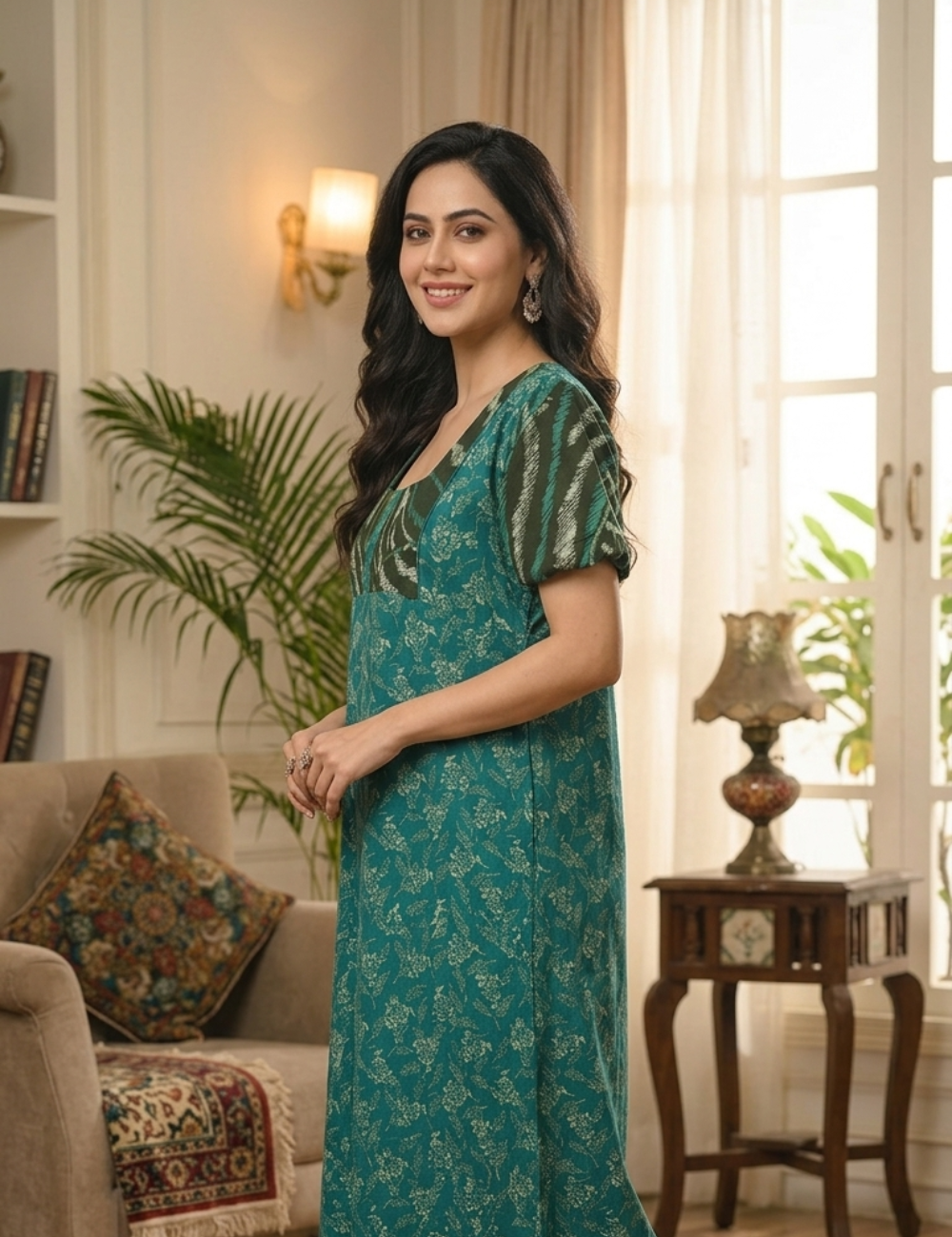 XL - Stylish Premium Frock Nighty| with Rope |Without Zip | Everyday Comfort Wear