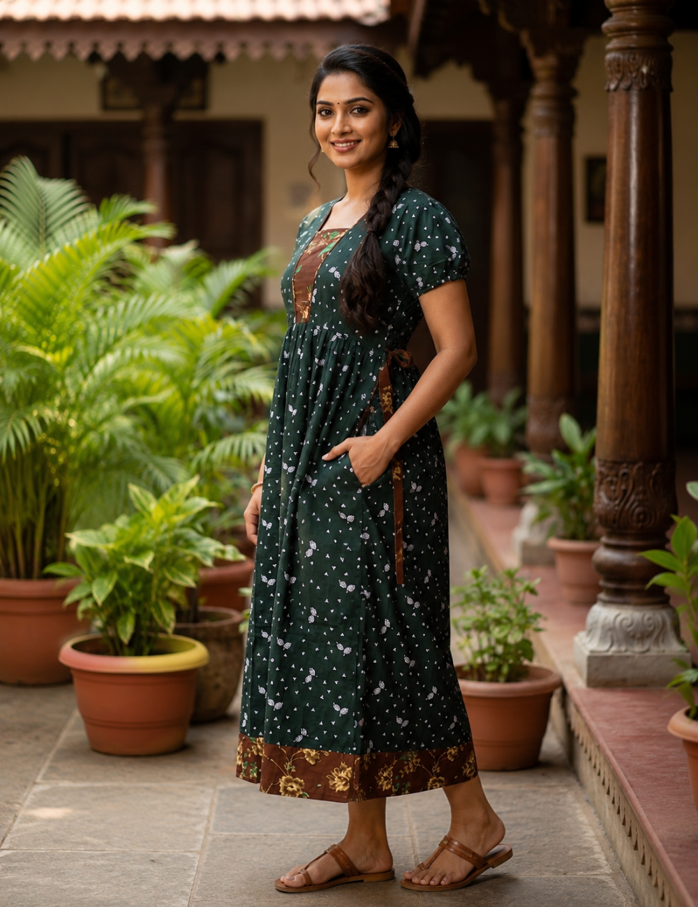 2XL Premium Frock Nighty with Adjustable Side Rope | Soft & Comfortable Daily Wear |Without Zip Pattern