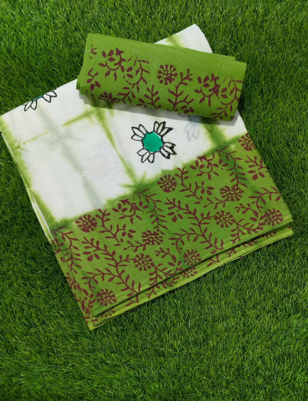 Daily Wear - Soft Cotton Saree |Traditional Printwith Matching Blouse