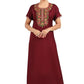 Premium Spun Designer Embroidered Nighty for Women |Aline, Full Lenghth Maxi/Nighty Nightgown |Everyday Regular Wear | Pocket on The Two Side