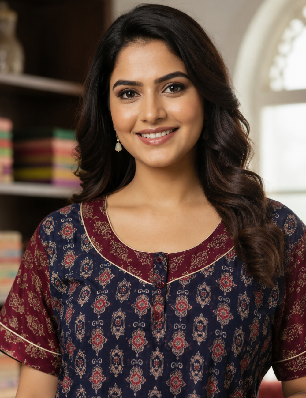 2XL Premium Frock Nighty with Adjustable Side Rope | Soft & Comfortable Daily Wear |Without Zip Pattern