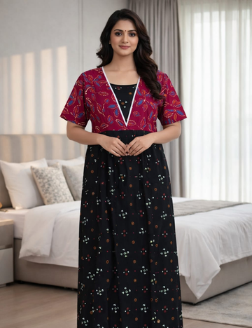 2XL Premium Quality| Pure Cotton | Designer Nighty for Women | Elegant Comfort