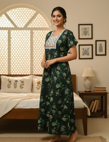 XL Premium - Budget Friendly| Without Zip|Pure Cotton Nighty