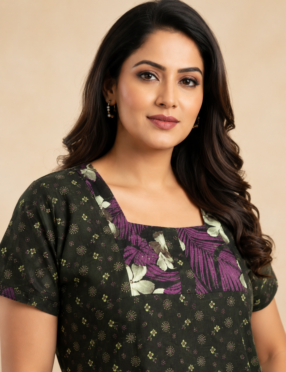 2XL Premium Frock Nighty with Adjustable Side Rope | Soft & Comfortable Daily Wear |Without Zip Pattern