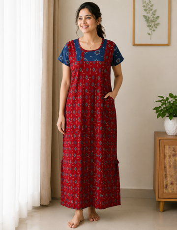 2XL Premium Quality| Pure Cotton | Designer Nighty for Women | Elegant Comfort