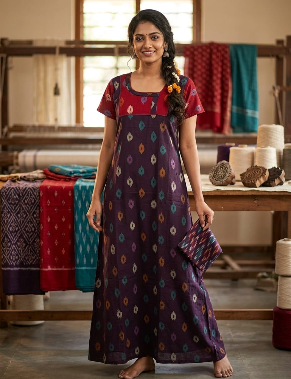 2XL Women's Premium Designer |Pure cotton |Without Zip Pattern Nighty | Soft Comfortable Daily Wear Nightdress