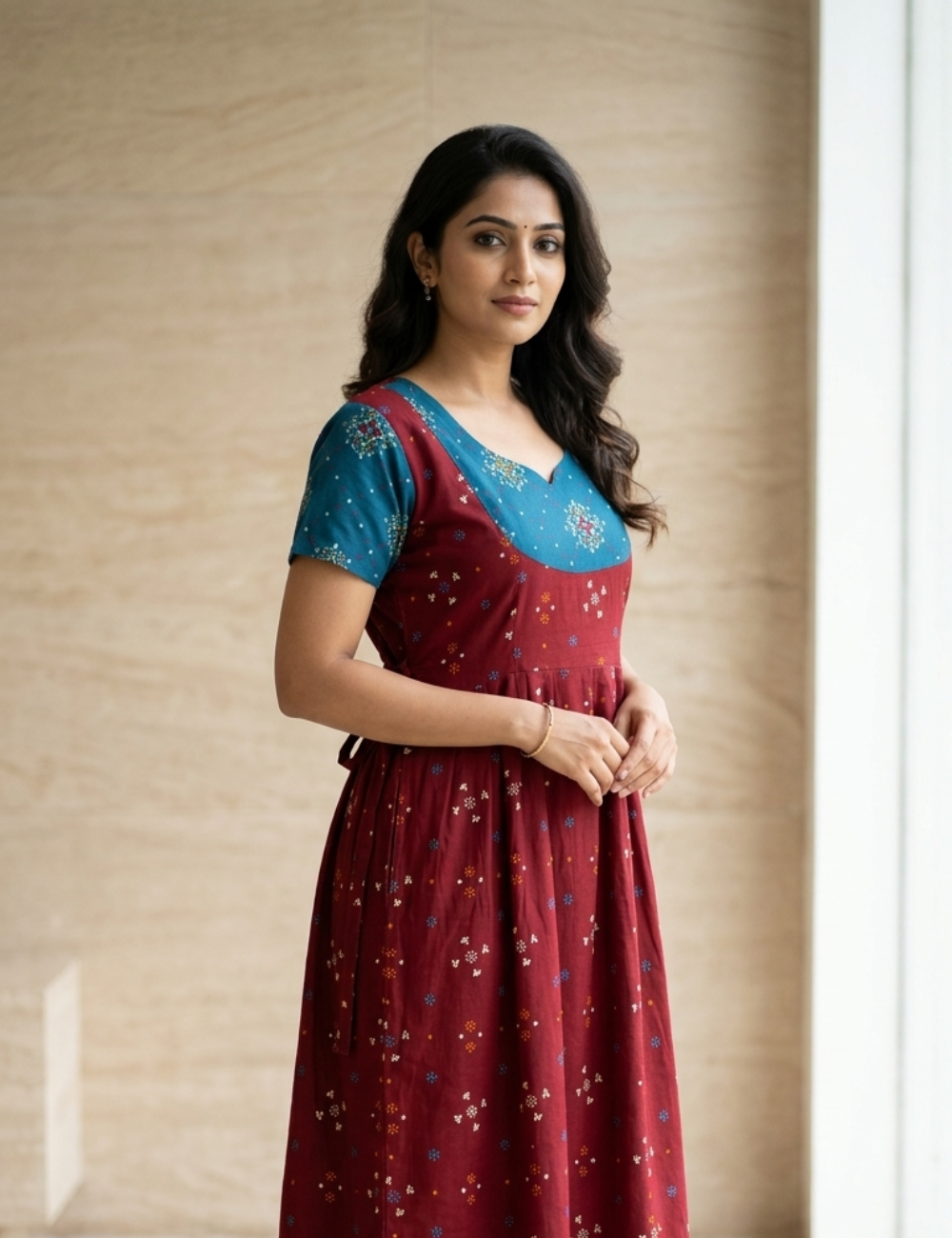 2XL Women's Premium Designer |With Rope|Pure cotton |Without Zip Pattern Nighty | Soft Comfortable Daily Wear Nightdress