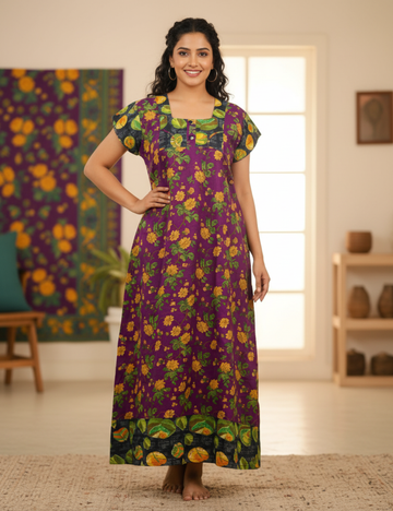 XL - Stylish Premium Frock Nighty| with Rope |Without Zip | Everyday Comfort Wear