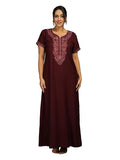 Stylish Alpine Nighty Maxi for Women | Full Length Trendy Nightgown | Premium Nightdress | Nightwear | Heavy Embroidery Nighty