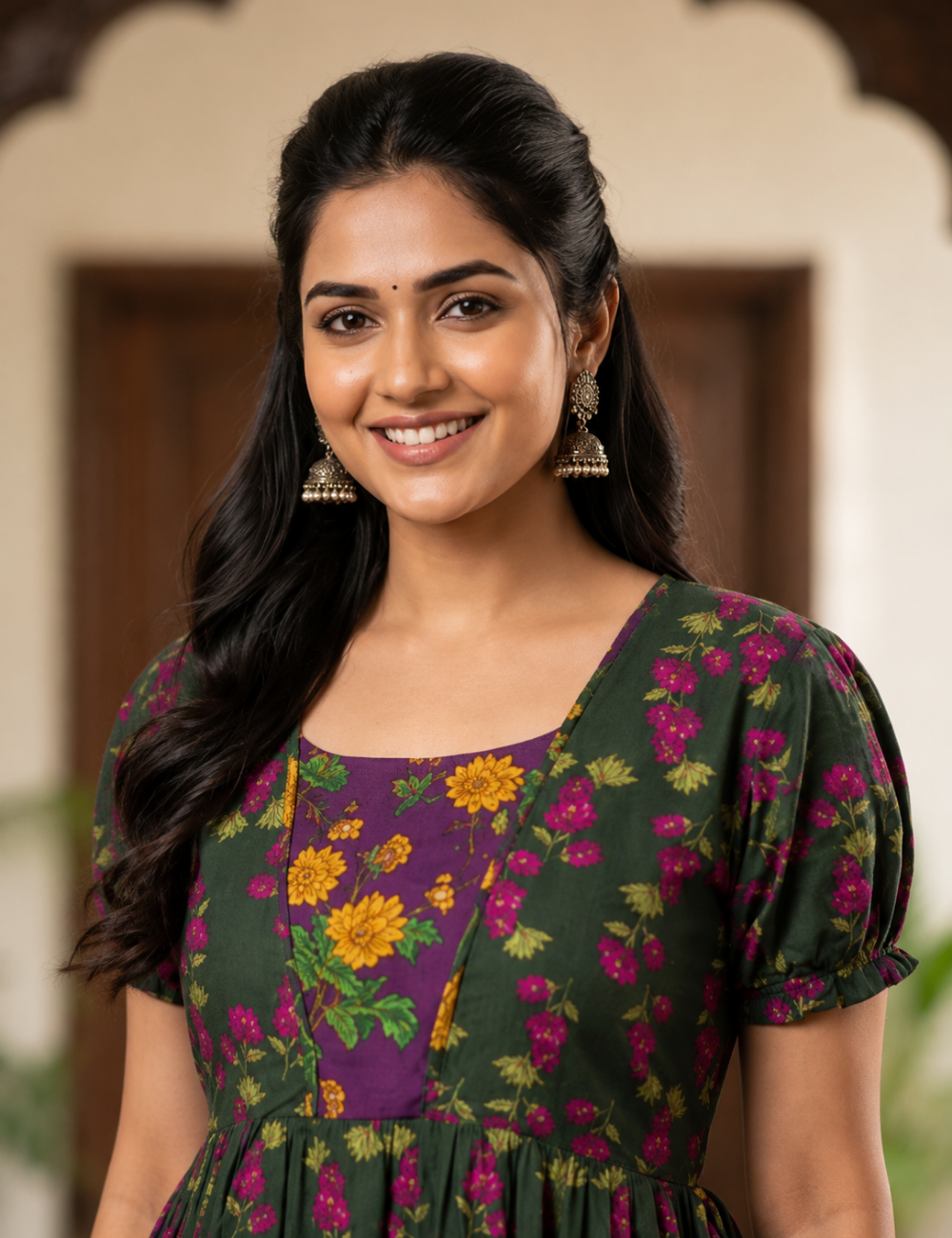 2XL Premium Frock Nighty with Adjustable Side Rope | Soft & Comfortable Daily Wear |Without Zip Pattern