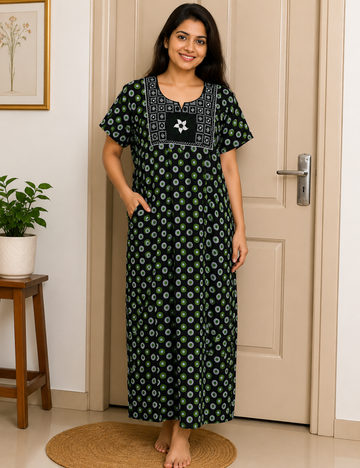 XL -COMBO Embroidery |Ecomomy Plus Nighty |Without Zip | Everyday Comfort Wear
