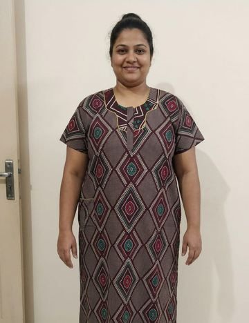 3xl Zip Pattern – Extra Comfort Plus Size Nightwear|Pure Cotton |
