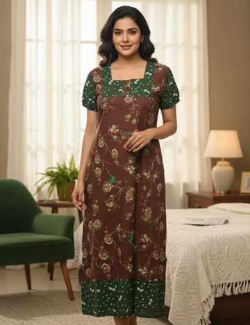 XL - Stylish Premium Frock Nighty| with Rope |Without Zip | Everyday Comfort Wear
